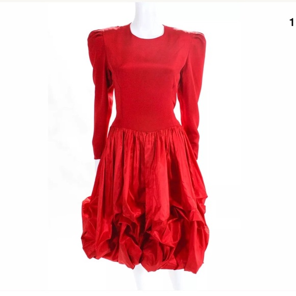 Carolina Herrera Dresses & Skirts - Carolina Hererra | Vintage Red Formal Ruched Dress